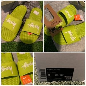 Stussy x Nike Benassi Slide (Bright Cactus)